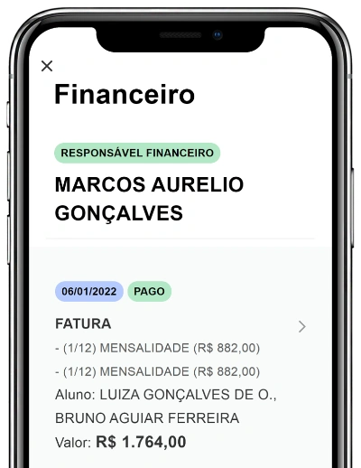 Financeiro do aplicativo